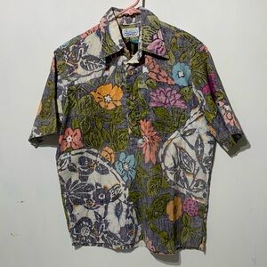 Vintage Surf Line Hawaiian Shirt Reverse Print Pop Over